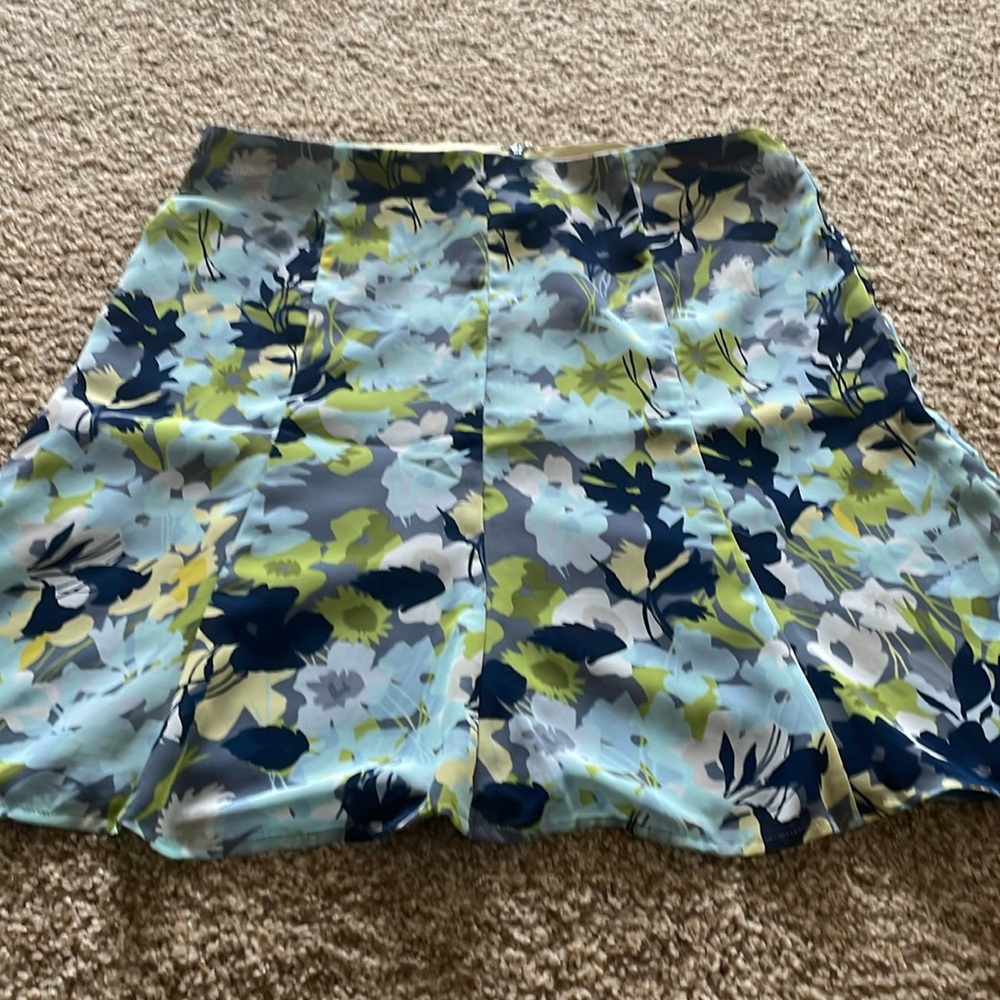 Multicolored light blue and dark blue flower skirt from Old Navy gently worn